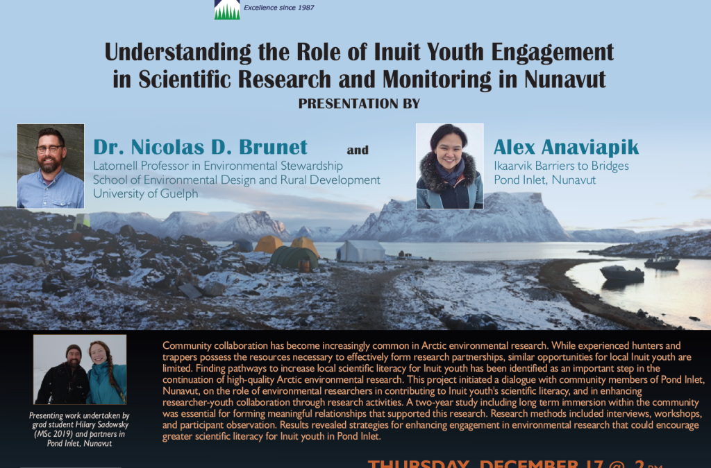 CRRC Seminar Series – Dr. Nicolas Brunet & Alex Anaviapik